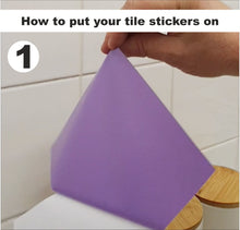 Load image into Gallery viewer, Gloss Tile Stickers Transfers For 150mm x 150mm or 6  x 6 Inches Kitchen / Bathroom Tiles, Pack of 10 or 25 or 50, 30+ Colours PL1