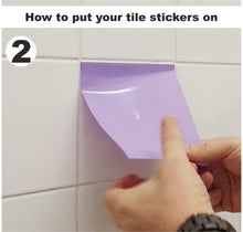 Load image into Gallery viewer, Gloss Tile Stickers Transfers For 150mm x 150mm or 6  x 6 Inches Kitchen / Bathroom Tiles, Pack of 10 or 25 or 50, 30+ Colours PL1