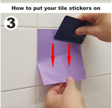 Load image into Gallery viewer, Gloss Tile Stickers Transfers For 150mm x 150mm or 6  x 6 Inches Kitchen / Bathroom Tiles, Pack of 10 or 25 or 50, 30+ Colours PL1