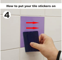 Load image into Gallery viewer, Gloss Tile Stickers Transfers For 150mm x 150mm or 6  x 6 Inches Kitchen / Bathroom Tiles, Pack of 10 or 25 or 50, 30+ Colours PL1
