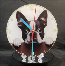 Load image into Gallery viewer, Your Favourite Peeking Dog Breed On A Quartz Clock, Stand or Wall Mounted, 200mm or 300mm Diameter