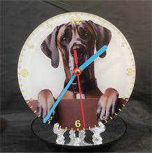 Load image into Gallery viewer, Your Favourite Peeking Dog Breed On A Quartz Clock, Stand or Wall Mounted, 200mm or 300mm Diameter