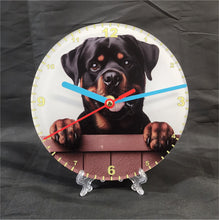 Load image into Gallery viewer, Your Favourite Peeking Dog Breed On A Quartz Clock, Stand or Wall Mounted, 200mm or 300mm Diameter