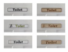 Load image into Gallery viewer, Toilet Door Sign in Wood or Acrylic, Choice of 6 Great Classic or Fun Plaque Designs