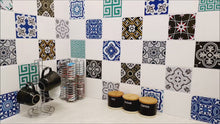 Load and play video in Gallery viewer, Mosaic Tile Stickers, Pack Of 16, All Sizes, Waterproof, Azulejo Transfers For Kitchen / Bathroom Tiles C10
