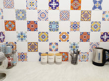 Load image into Gallery viewer, Mosaic Tile Stickers, Pack Of 16, All Sizes, Waterproof, Azulejo Transfers For Kitchen / Bathroom Tiles C33 - Bolsover Designs