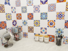 Load image into Gallery viewer, Mosaic Tile Stickers, Pack Of 16, All Sizes, Waterproof, Azulejo Transfers For Kitchen / Bathroom Tiles C33 - Bolsover Designs