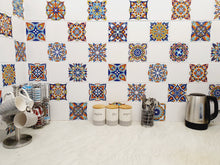 Load image into Gallery viewer, Mosaic Tile Stickers, Pack Of 16, All Sizes, Waterproof, Azulejo Transfers For Kitchen / Bathroom Tiles C19 - Bolsover Designs
