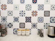Load image into Gallery viewer, Mosaic Tile Stickers, Pack Of 16, All Sizes, Waterproof, Azulejo Transfers For Kitchen / Bathroom Tiles C16 - Bolsover Designs