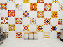 Load image into Gallery viewer, Mosaic Tile Stickers, Pack Of 16, All Sizes, Waterproof, Azulejo Transfers For Kitchen / Bathroom Tiles C13 - Bolsover Designs
