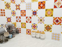 Load image into Gallery viewer, Mosaic Tile Stickers, Pack Of 16, All Sizes, Waterproof, Azulejo Transfers For Kitchen / Bathroom Tiles C13 - Bolsover Designs