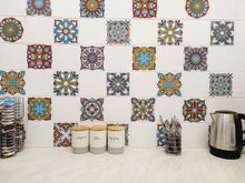 Load image into Gallery viewer, Mosaic Tile Stickers, Pack Of 16, All Sizes, Waterproof, Azulejo Transfers For Kitchen / Bathroom Tiles C55 - Bolsover Designs