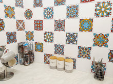 Load image into Gallery viewer, Mosaic Tile Stickers, Pack Of 16, All Sizes, Waterproof, Azulejo Transfers For Kitchen / Bathroom Tiles C55 - Bolsover Designs