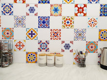 Load image into Gallery viewer, Mosaic Tile Stickers, Pack Of 16, All Sizes, Waterproof, Azulejo Transfers For Kitchen / Bathroom Tiles C49 - Bolsover Designs