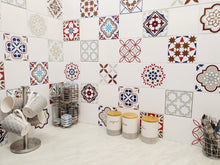 Load image into Gallery viewer, Mosaic Tile Stickers, Pack Of 16, All Sizes, Waterproof, Azulejo Transfers For Kitchen / Bathroom Tiles C52 - Bolsover Designs