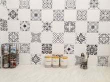 Load image into Gallery viewer, Mosaic Tile Stickers, Grey, Pack Of 16, All Sizes, Waterproof, Azulejo Transfers For Kitchen / Bathroom Tiles G51 - Bolsover Designs