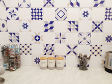 Load image into Gallery viewer, Mosaic Tile Stickers, Pack Of 16, All Sizes, Waterproof, Azulejo Transfers For Kitchen / Bathroom Tiles GT63 - Bolsover Designs