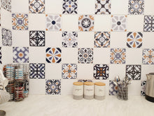 Load image into Gallery viewer, Mosaic Tile Stickers, Pack Of 16, All Sizes, Waterproof, Azulejo Transfers For Kitchen / Bathroom Tiles C14