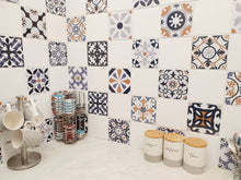 Load image into Gallery viewer, Mosaic Tile Stickers, Pack Of 16, All Sizes, Waterproof, Azulejo Transfers For Kitchen / Bathroom Tiles C14