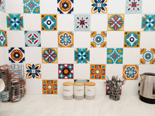 Load image into Gallery viewer, Mosaic Tile Stickers, Pack Of 24, All Sizes, Waterproof, Azulejo Transfers For Kitchen / Bathroom Tiles C42 - Bolsover Designs