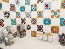 Load image into Gallery viewer, Mosaic Tile Stickers, Pack Of 24, All Sizes, Waterproof, Azulejo Transfers For Kitchen / Bathroom Tiles C42 - Bolsover Designs