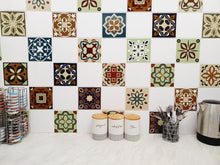 Load image into Gallery viewer, Mosaic Tile Stickers, Pack Of 16, All Sizes, Waterproof, Azulejo Transfers For Kitchen / Bathroom Tiles C44 - Bolsover Designs
