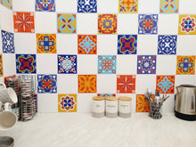 Load image into Gallery viewer, Mosaic Tile Stickers, Pack Of 16, All Sizes, Waterproof, Azulejo Transfers For Kitchen / Bathroom Tiles C43 - Bolsover Designs