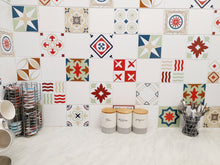Load image into Gallery viewer, Mosaic Tile Stickers, Pack Of 16, All Sizes, Waterproof, Azulejo Transfers For Kitchen / Bathroom Tiles C47 - Bolsover Designs