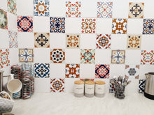 Load image into Gallery viewer, Mosaic Tile Stickers, Pack Of 16, All Sizes, Waterproof, Azulejo Transfers For Kitchen / Bathroom Tiles C50 - Bolsover Designs