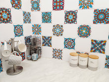 Load image into Gallery viewer, Mosaic Tile Stickers, Pack Of 16, All Sizes, Waterproof, Azulejo Transfers For Kitchen / Bathroom Tiles C54 - Bolsover Designs