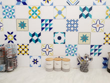 Load image into Gallery viewer, Mosaic Tile Stickers, Pack Of 16, All Sizes, Waterproof, Azulejo Transfers For Kitchen / Bathroom Tiles GT72