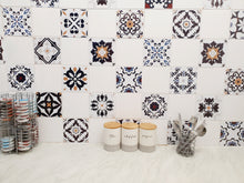 Load image into Gallery viewer, Mosaic Tile Stickers, Pack Of 16, All Sizes, Waterproof, Azulejo Transfers For Kitchen / Bathroom Tiles GT83