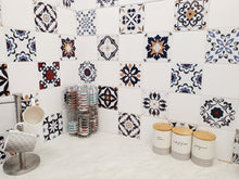 Load image into Gallery viewer, Mosaic Tile Stickers, Pack Of 16, All Sizes, Waterproof, Azulejo Transfers For Kitchen / Bathroom Tiles GT83
