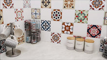Load and play video in Gallery viewer, Mosaic Tile Stickers, Pack Of 16, All Sizes, Waterproof, Azulejo Transfers For Kitchen / Bathroom Tiles C50