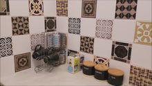 Load and play video in Gallery viewer, Mosaic Tile Stickers Brown, Pack Of 20, All Sizes, Waterproof, Transfers For Kitchen / Bathroom Tiles BB01