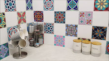 Load and play video in Gallery viewer, Mosaic Tile Stickers, Pack Of 16, All Sizes, Waterproof, Azulejo Transfers For Kitchen / Bathroom Tiles GT14