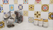 Load and play video in Gallery viewer, Mosaic Tile Stickers, Pack Of 16, All Sizes, Waterproof, Azulejo Transfers For Kitchen / Bathroom Tiles GT22