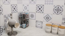 Load and play video in Gallery viewer, Mosaic Tile Stickers, Pack Of 16, All Sizes, Waterproof, Azulejo Transfers For Kitchen / Bathroom Tiles G25