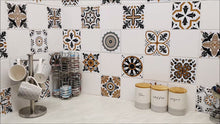 Load and play video in Gallery viewer, Mosaic Tile Stickers, Pack Of 16, All Sizes, Waterproof, Azulejo Transfers For Kitchen / Bathroom Tiles GT10