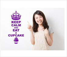 Load image into Gallery viewer, Keep Calm And Eat A Cupcake Wall Art Decal Sticker For Bedroom Wall, Window - Bolsover Designs