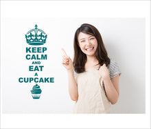 Load image into Gallery viewer, Keep Calm And Eat A Cupcake Wall Art Decal Sticker For Bedroom Wall, Window - Bolsover Designs