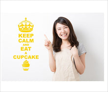 Load image into Gallery viewer, Keep Calm And Eat A Cupcake Wall Art Decal Sticker For Bedroom Wall, Window - Bolsover Designs
