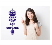 Load image into Gallery viewer, Keep Calm And Eat A Cupcake Wall Art Decal Sticker For Bedroom Wall, Window - Bolsover Designs