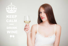 Load image into Gallery viewer, Keep Calm And Drink Wine Wall Art Decal Sticker for Kitchen Many Colours KCW1 - Bolsover Designs