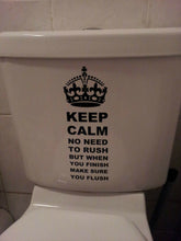 Load image into Gallery viewer, Keep Calm Make Sure You Flush, Decal / Sticker for Toilet Seat or Cistern etc - Bolsover Designs