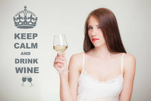 Load image into Gallery viewer, Keep Calm And Drink Wine Wall Art Decal Sticker for Kitchen Many Colours KCW1 - Bolsover Designs