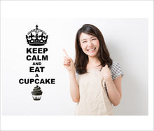 Load image into Gallery viewer, Keep Calm And Eat A Cupcake Wall Art Decal Sticker For Bedroom Wall, Window - Bolsover Designs