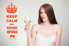 Load image into Gallery viewer, Keep Calm And Drink Wine Wall Art Decal Sticker for Kitchen Many Colours KCW1 - Bolsover Designs