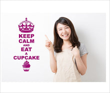 Load image into Gallery viewer, Keep Calm And Eat A Cupcake Wall Art Decal Sticker For Bedroom Wall, Window - Bolsover Designs