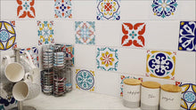 Load and play video in Gallery viewer, Mosaic Tile Stickers, Pack Of 16, All Sizes, Waterproof, Azulejo Transfers For Kitchen / Bathroom Tiles C56